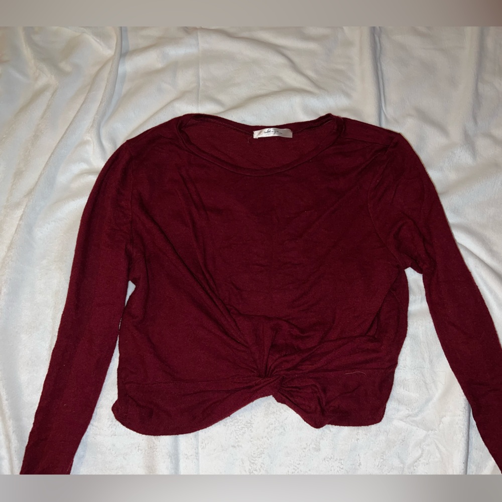 knot front crop top - sweater material